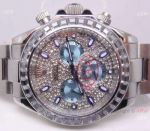 New Style Replica Rolex Daytona SS Diamond Dial  Watch- Ice blue Sub-Dial